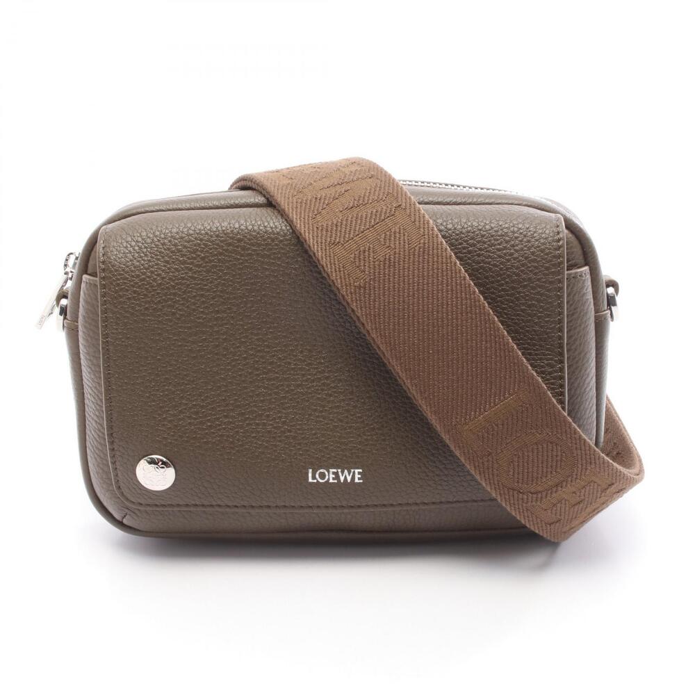 Loewe Pele Messenger Bag Shoulder Leather Khaki Green